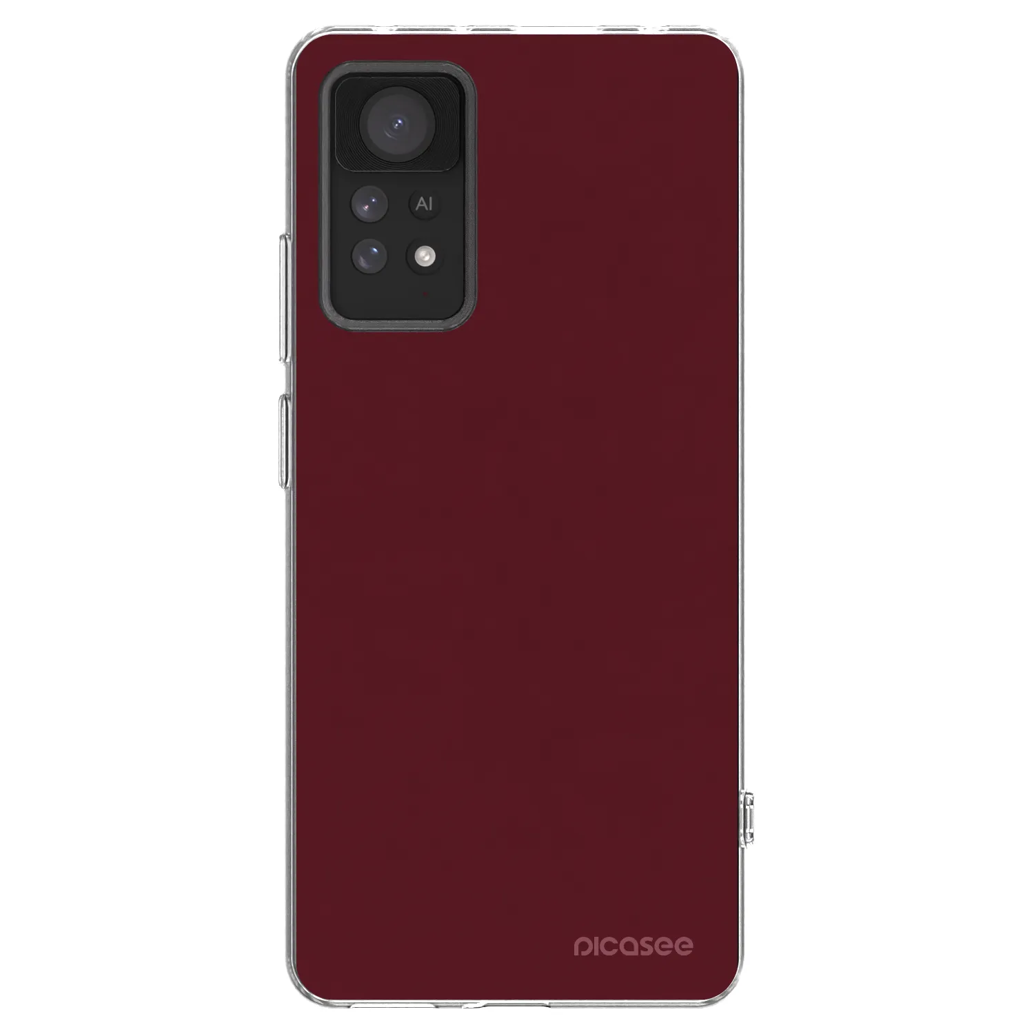 Picasee silikonska prozirna maskica za Xiaomi Redmi Note 11 Pro - Burgundy red