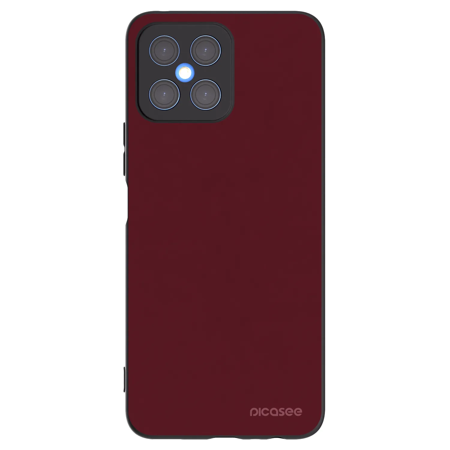 Picasee crna silikonska maskica za Honor X8 4G - Burgundy red