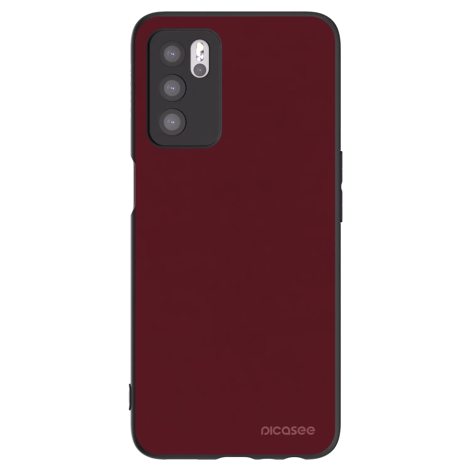 Picasee crna silikonska maskica za OPPO A16 - Burgundy red