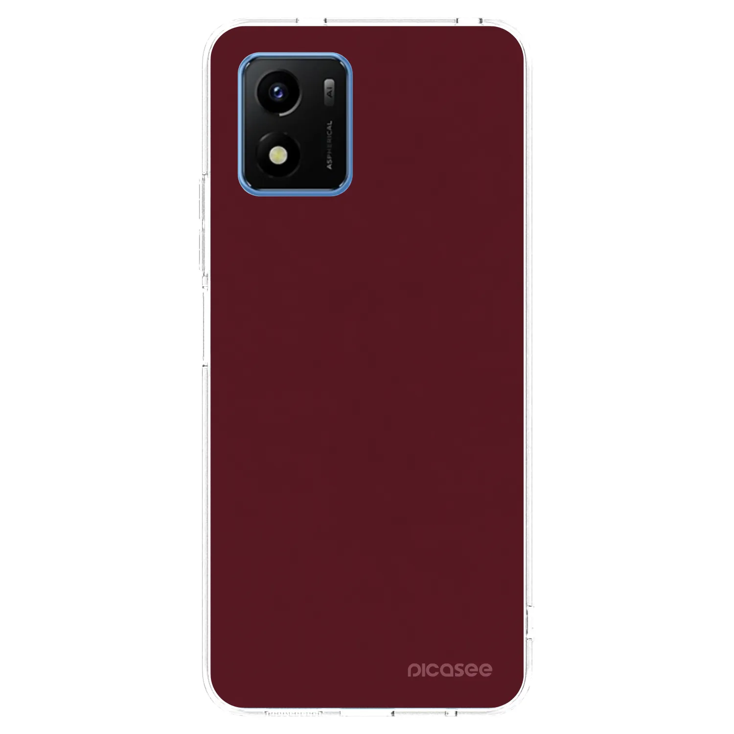 Picasee silikonska prozirna maskica za Vivo Y01 - Burgundy red