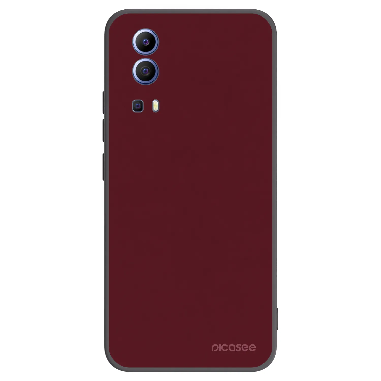 Picasee crna silikonska maskica za Vivo Y52 5G - Burgundy red
