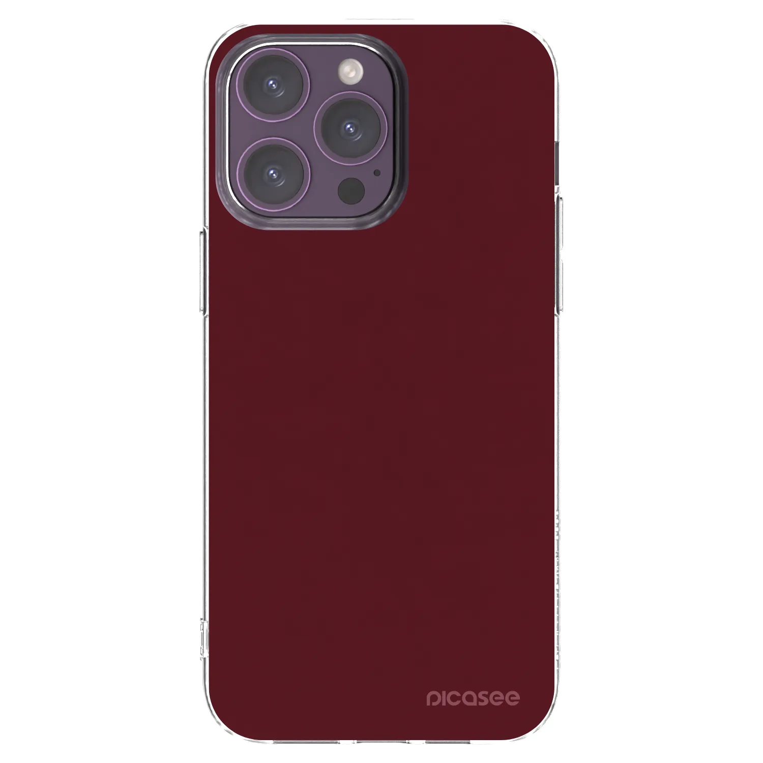 Picasee silikonska prozirna maskica za Apple iPhone 14 Pro Max - Burgundy red