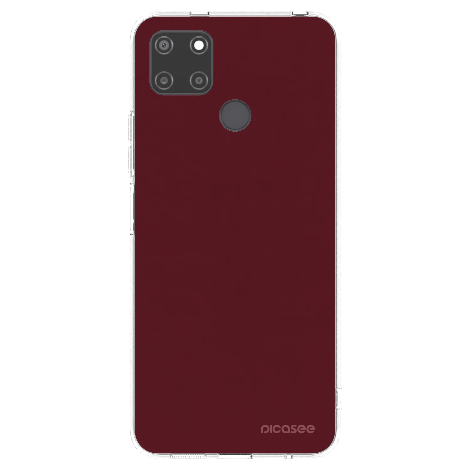 Picasee silikonska prozirna maskica za Realme C21Y - Burgundy red