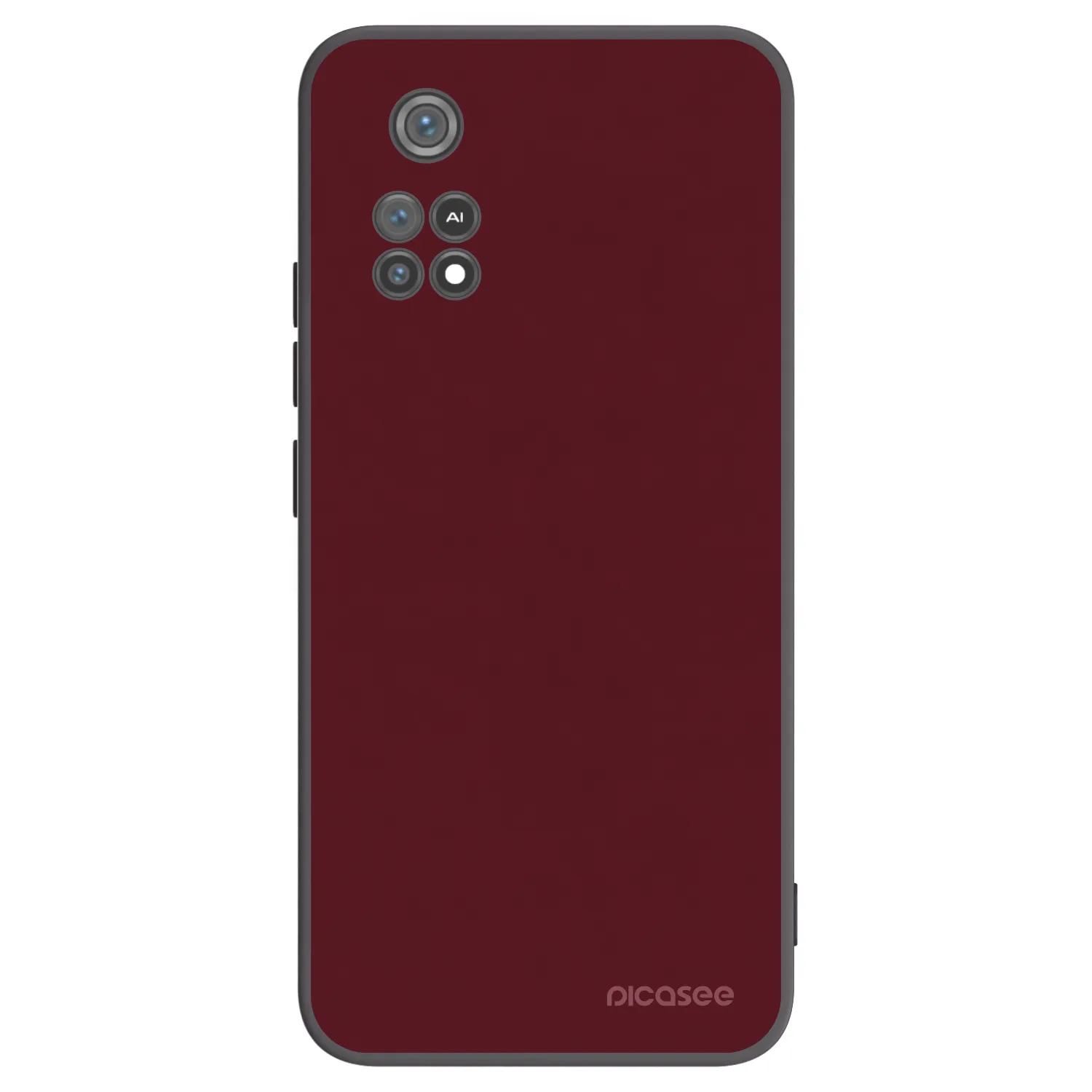 Picasee crna silikonska maskica za Xiaomi Poco M4 Pro - Burgundy red
