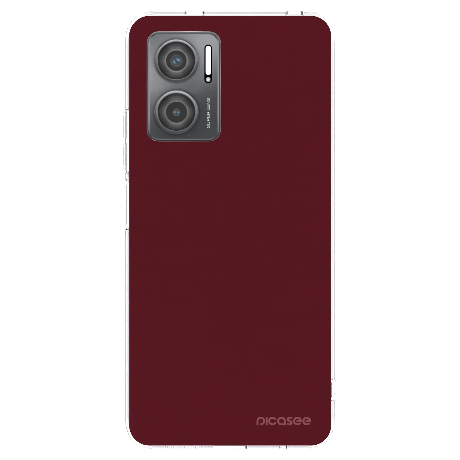 Picasee silikonska prozirna maskica za Xiaomi Redmi 10 5G - Burgundy red