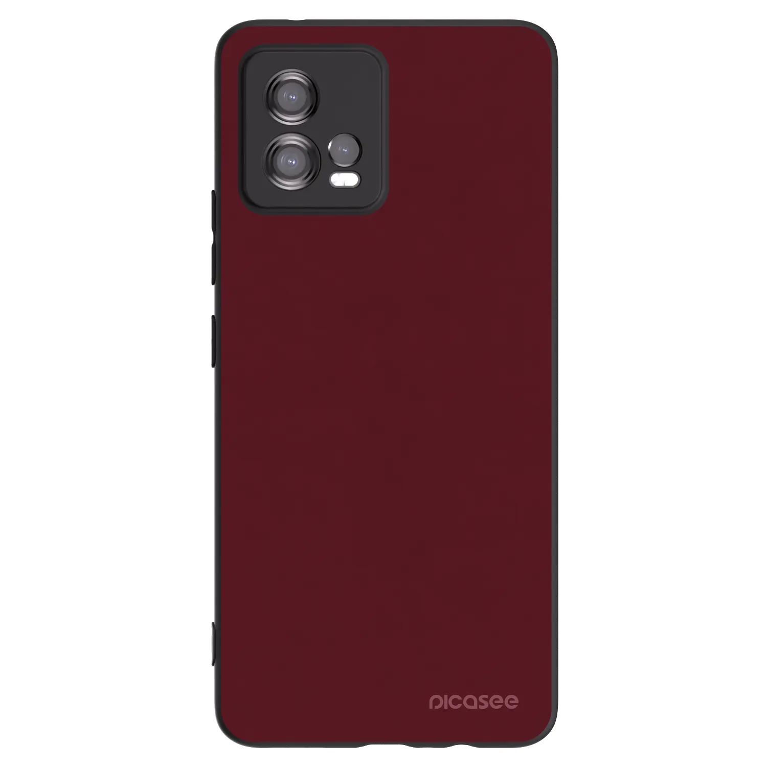 Picasee crna silikonska maskica za Motorola Moto G72 - Burgundy red