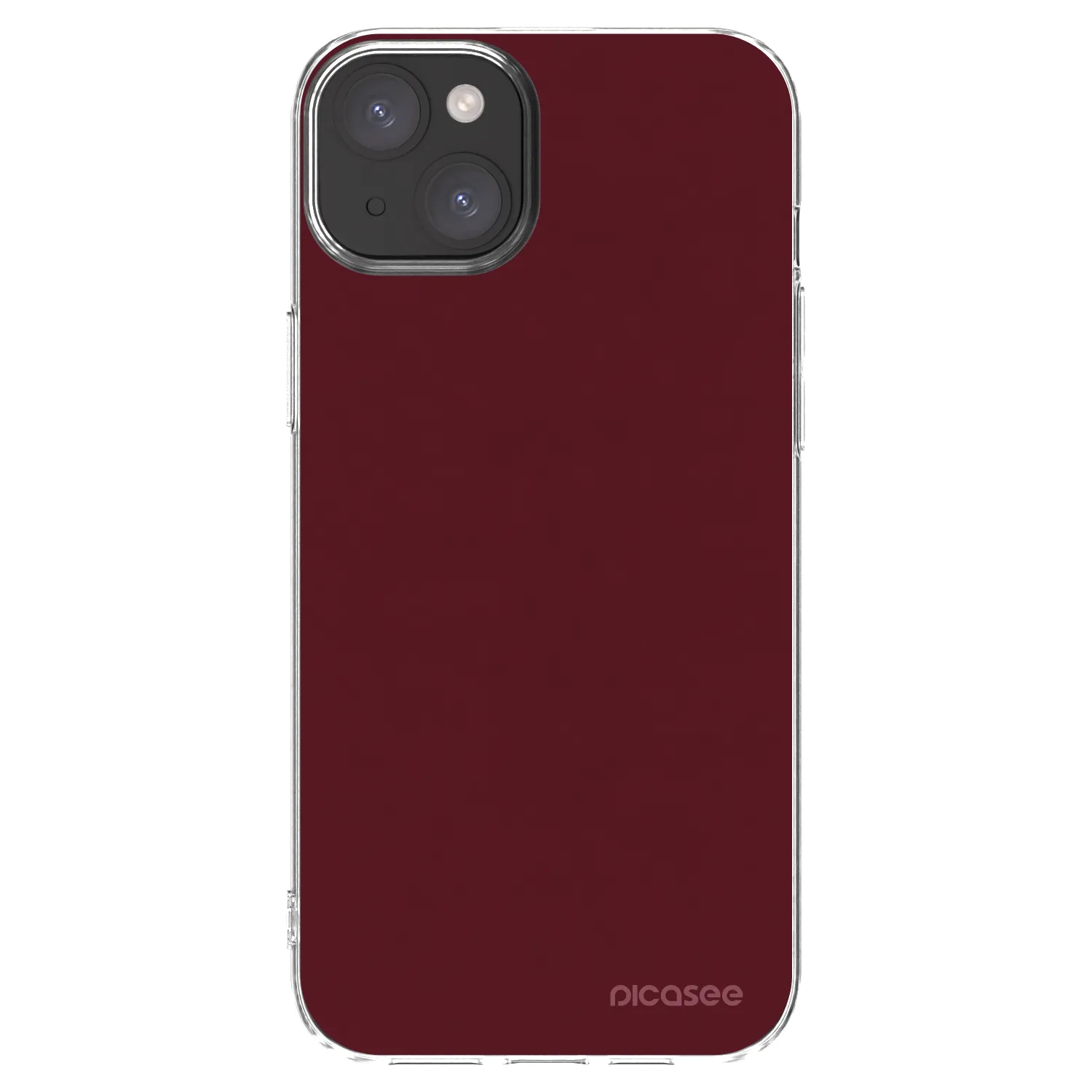 Picasee silikonska prozirna maskica za Apple iPhone 15 Plus - Burgundy red
