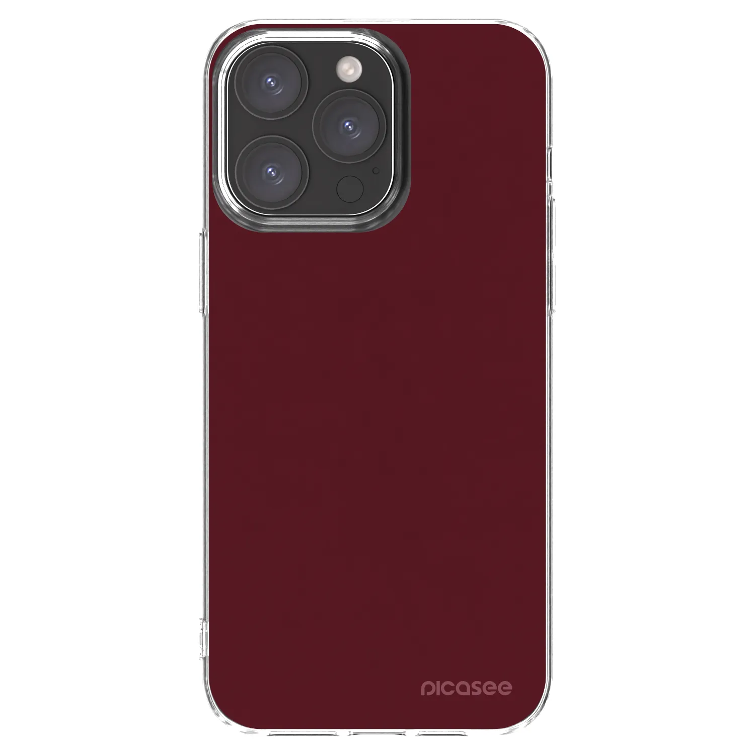 Picasee silikonska prozirna maskica za Apple iPhone 15 Pro Max - Burgundy red