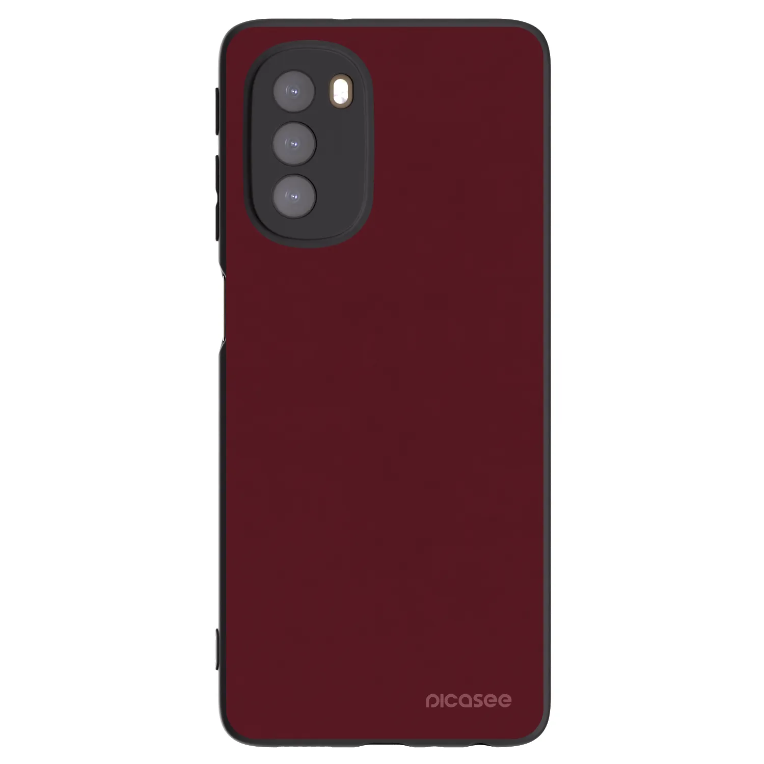 Picasee crna silikonska maskica za Motorola Moto G51 - Burgundy red