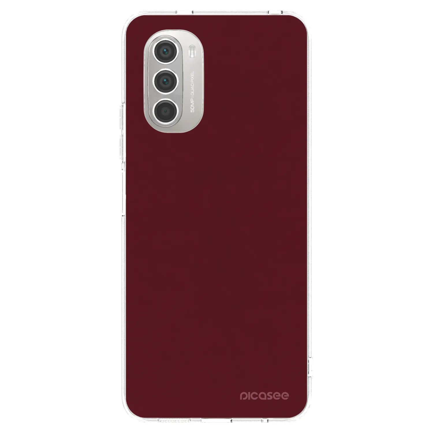 Picasee silikonska prozirna maskica za Motorola Moto G51 - Burgundy red