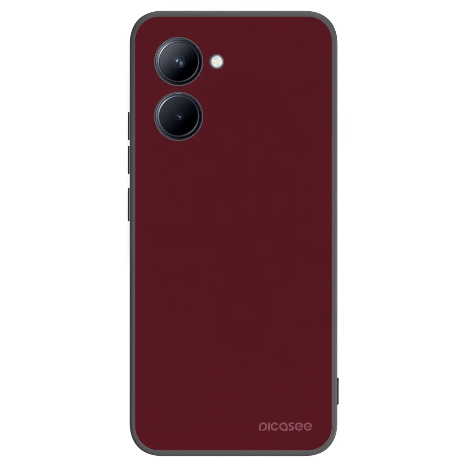 Picasee crna silikonska maskica za Realme C33 (2023) - Burgundy red