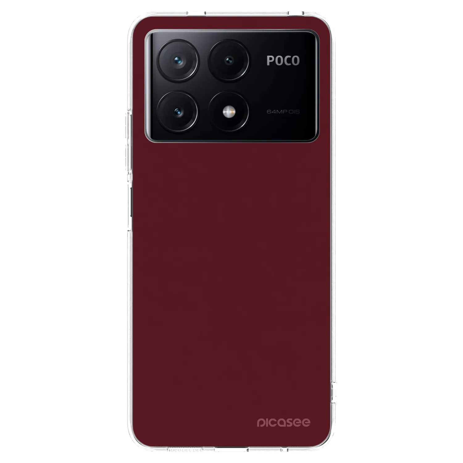 Picasee silikonska prozirna maskica za Xiaomi Poco X6 Pro - Burgundy red