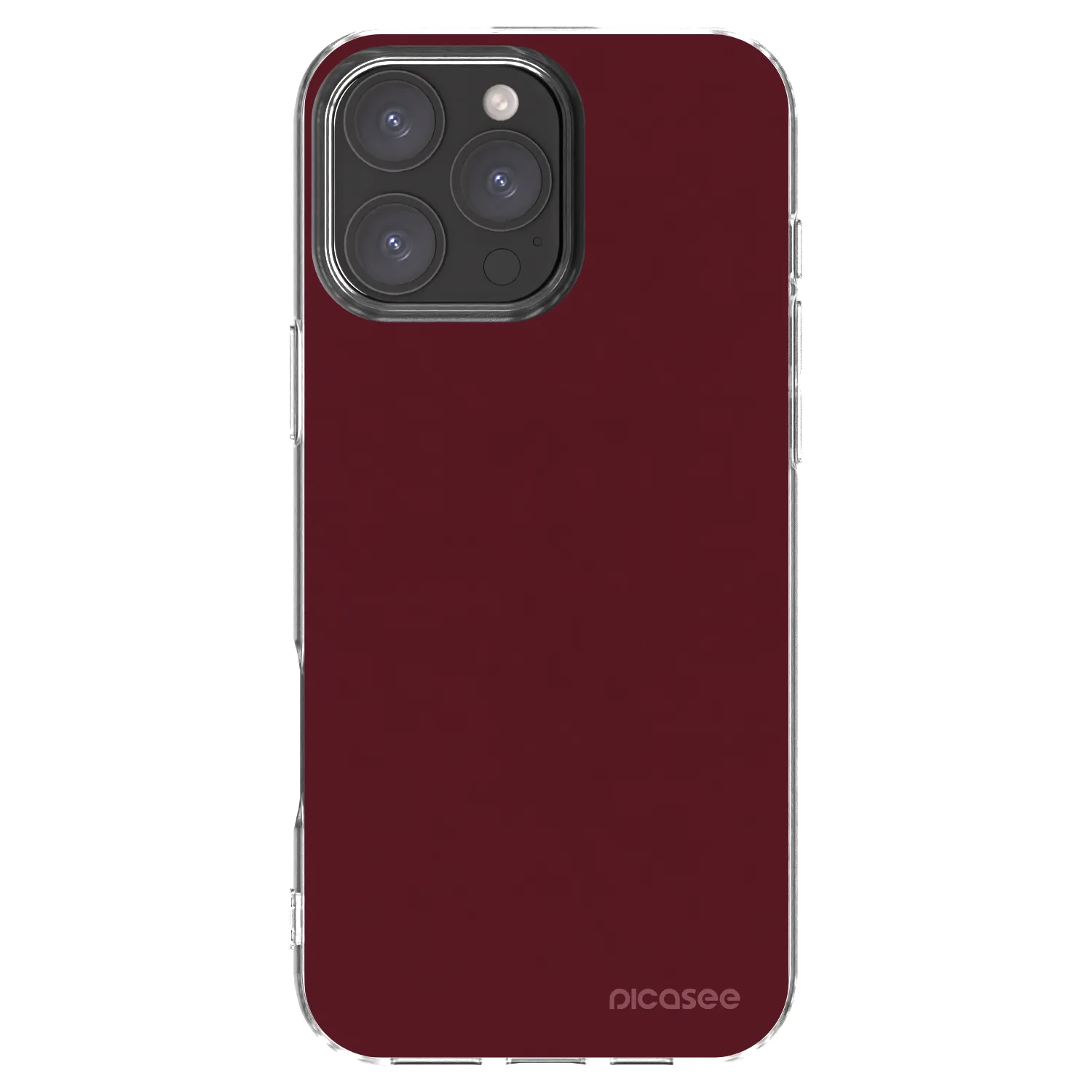 Picasee silikonska prozirna maskica za Apple iPhone 16 Pro Max - Burgundy red