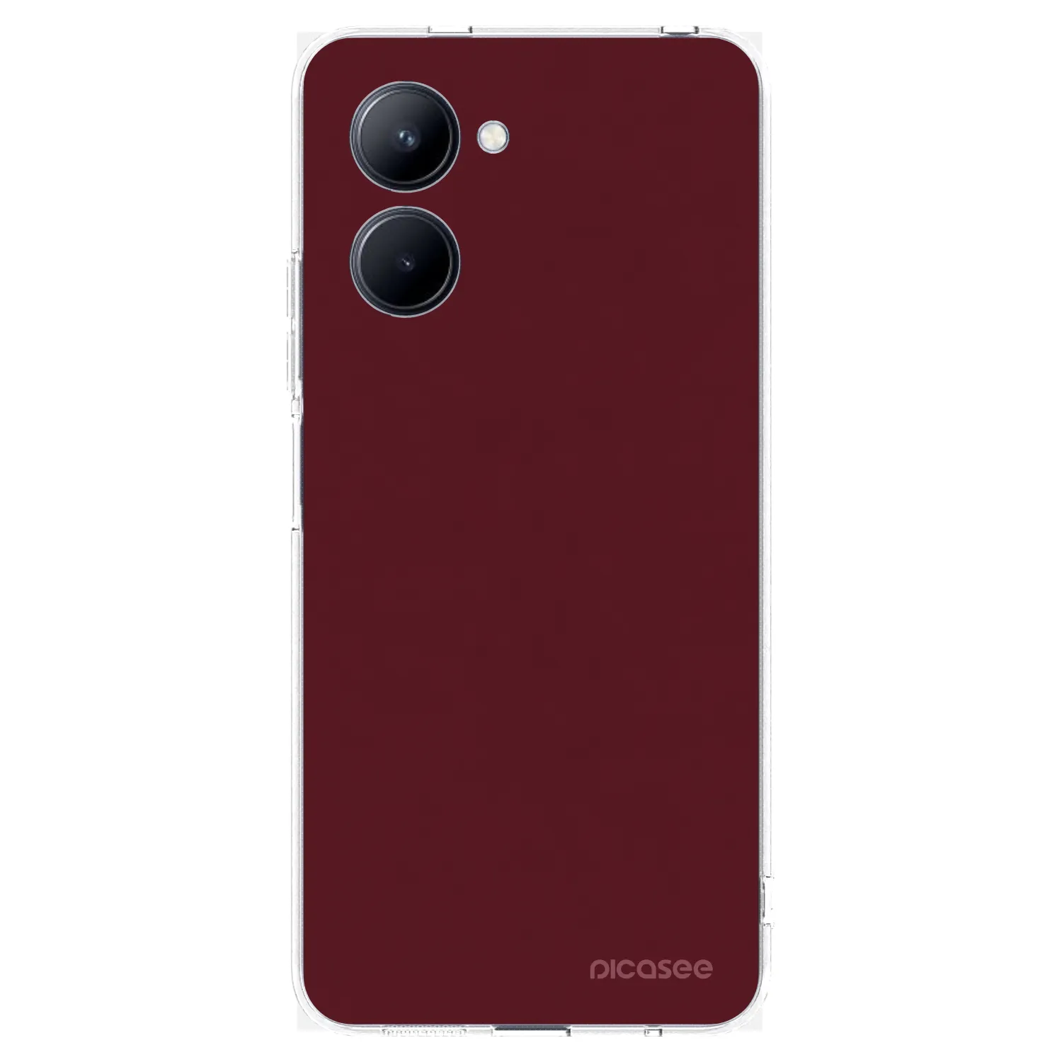 Picasee silikonska prozirna maskica za Realme C33 (2023) - Burgundy red