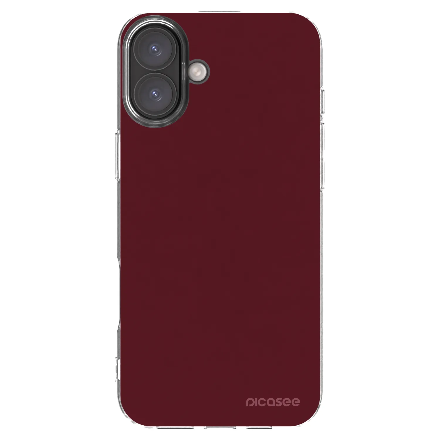 Picasee silikonska prozirna maskica za Apple iPhone 16 Plus - Burgundy red
