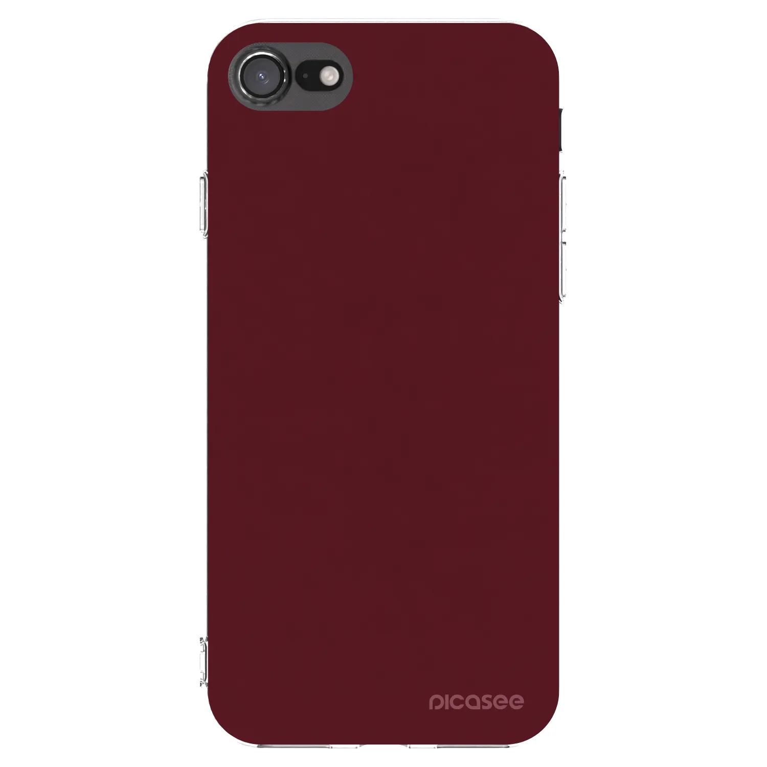 Picasee silikonska prozirna maskica za Apple iPhone 7 - Burgundy red