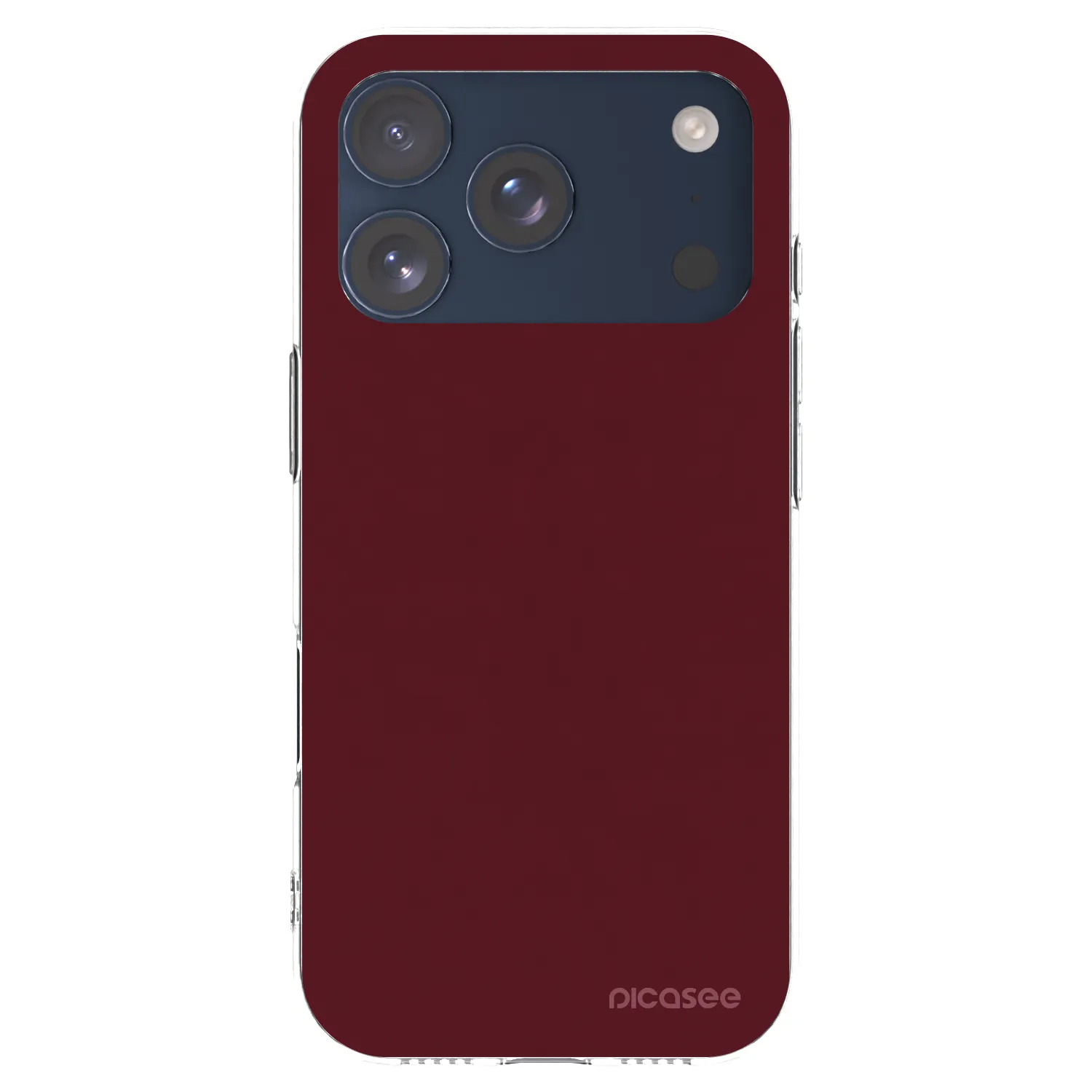 Picasee silikonska prozirna maskica za Apple iPhone 17 Pro - Burgundy red