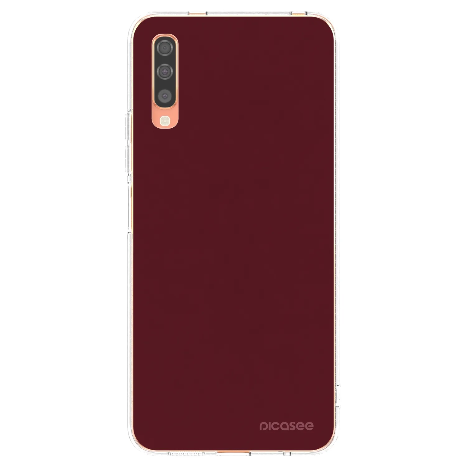 Picasee silikonska prozirna maskica za Samsung Galaxy A70 A705F - Burgundy red
