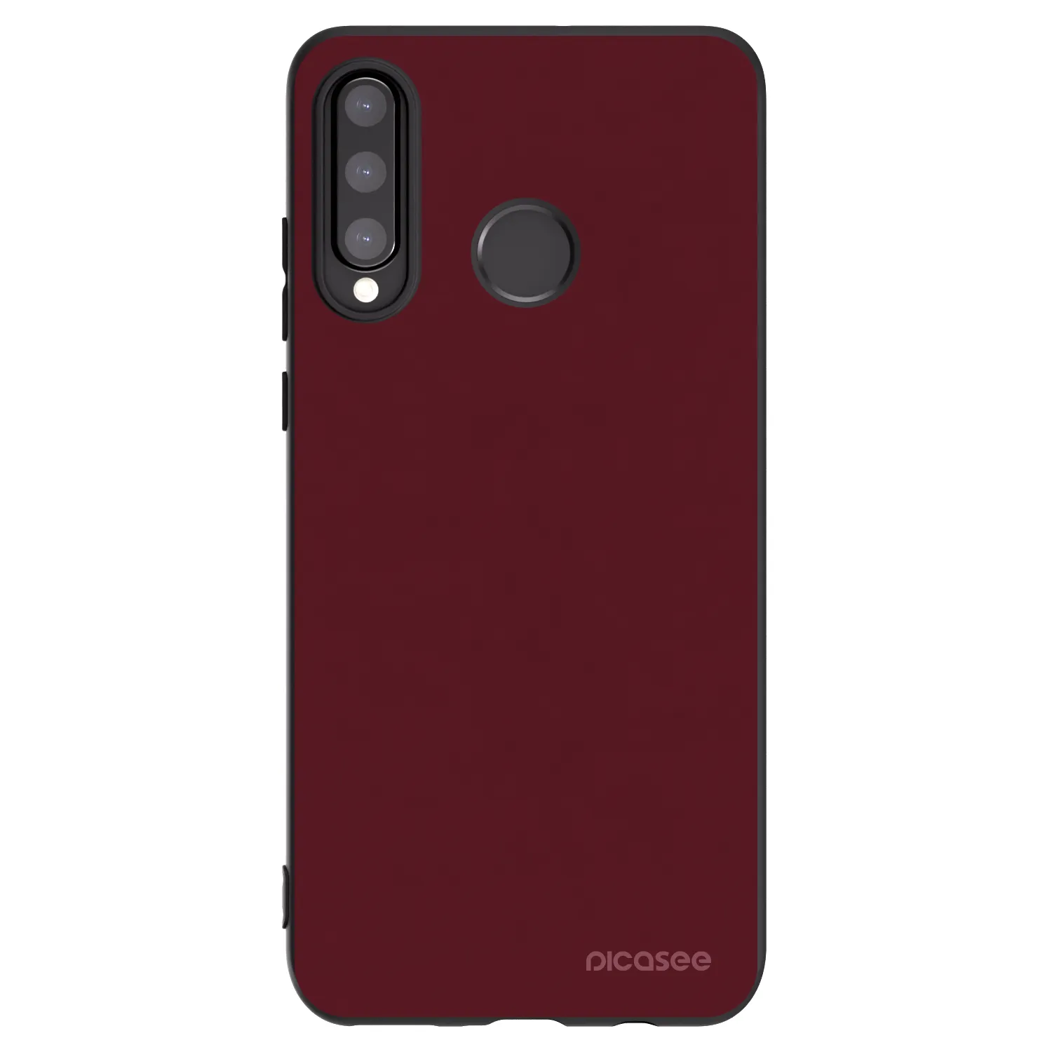 Picasee crna silikonska maskica za Huawei P30 Lite - Burgundy red
