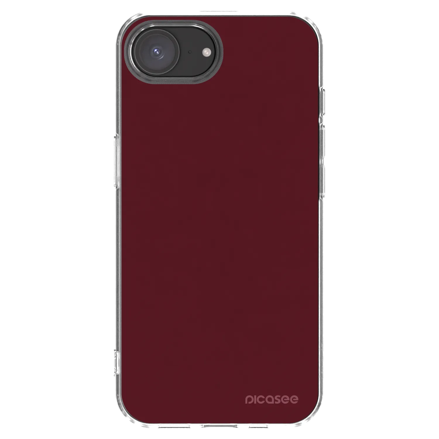Picasee silikonska prozirna maskica za Apple iPhone 17e - Burgundy red