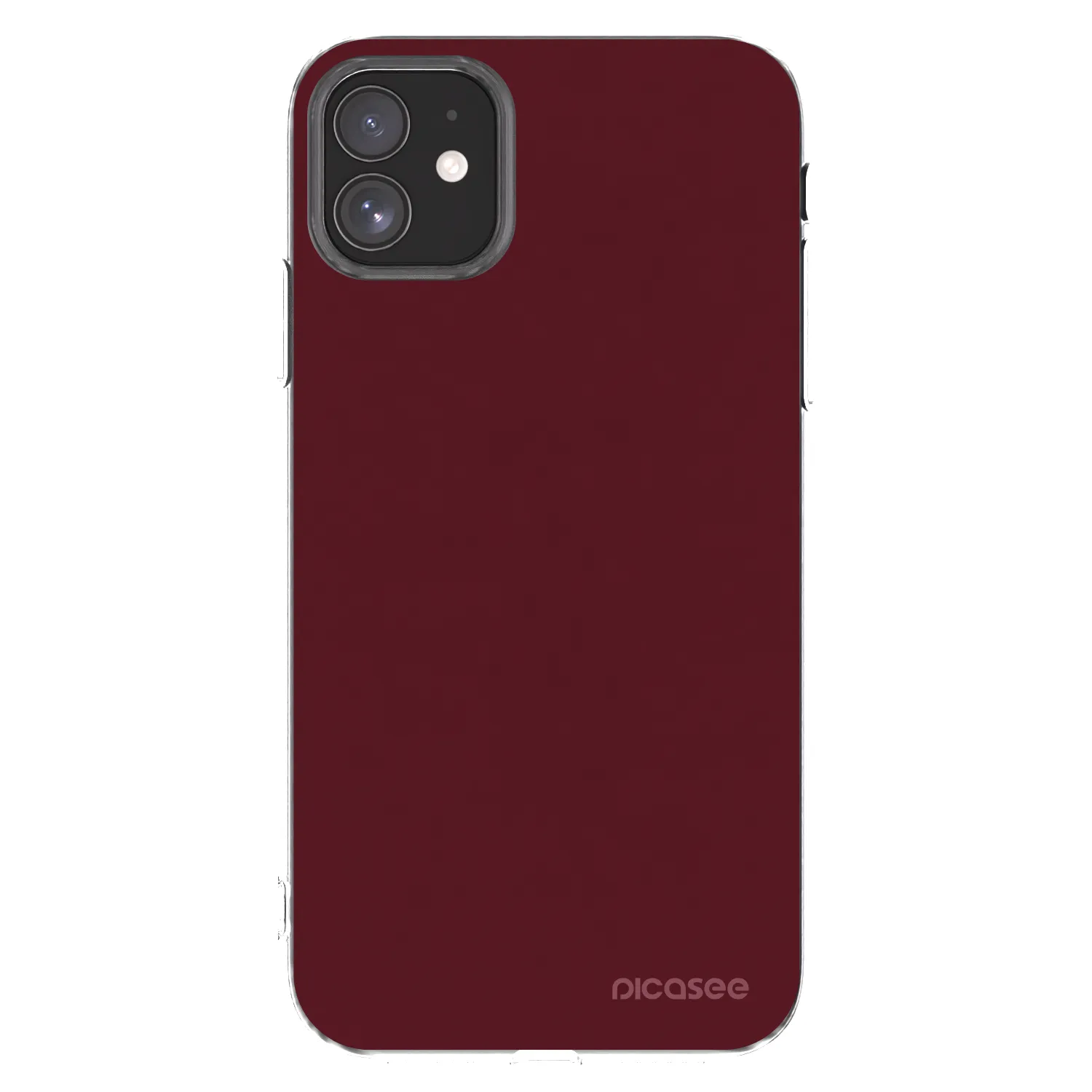 Picasee silikonska prozirna maskica za Apple iPhone 11 - Burgundy red
