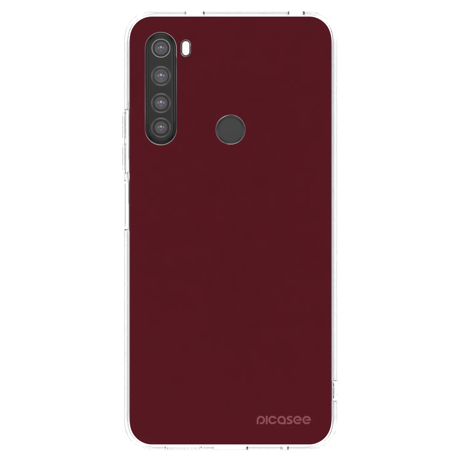 Picasee silikonska prozirna maskica za Xiaomi Redmi Note 8 - Burgundy red