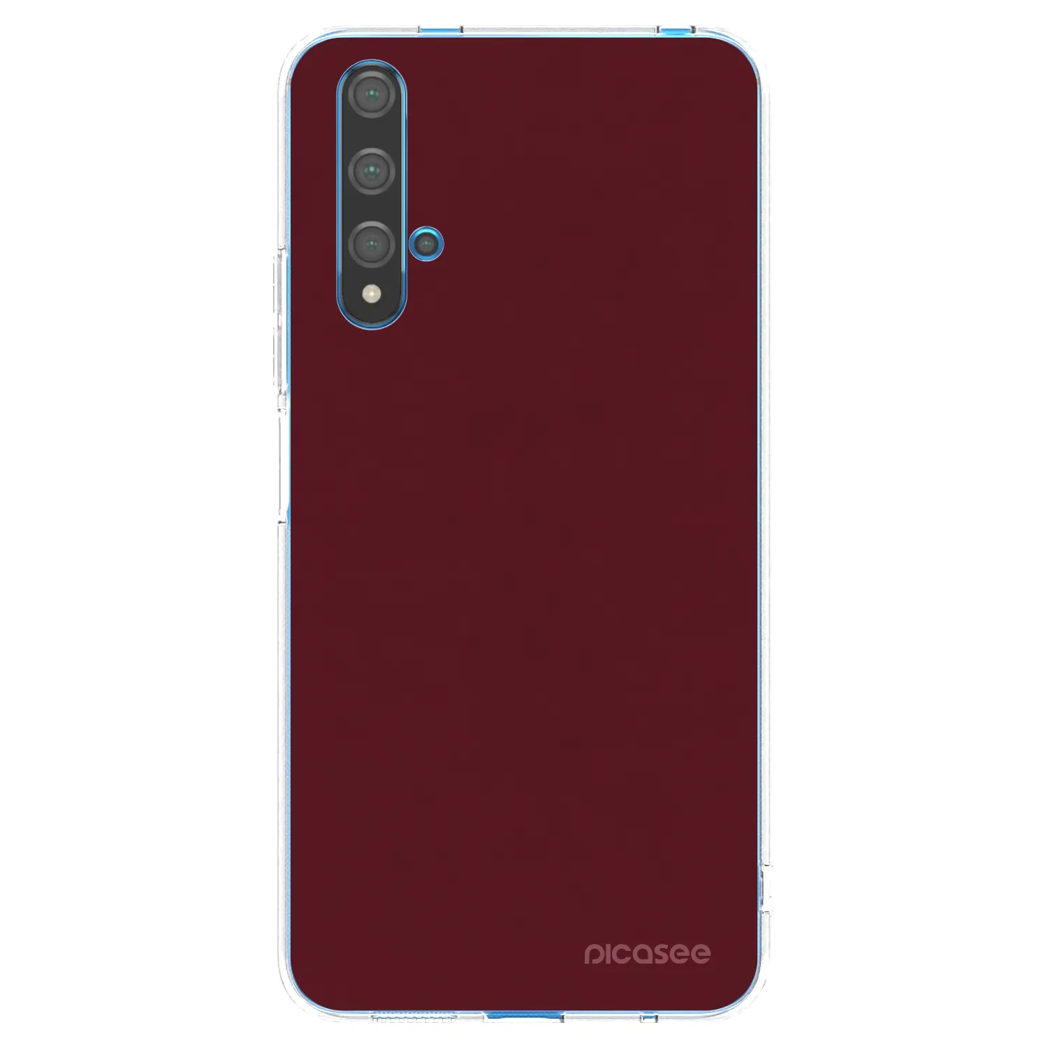 Picasee silikonska prozirna maskica za Huawei Nova 5T - Burgundy red