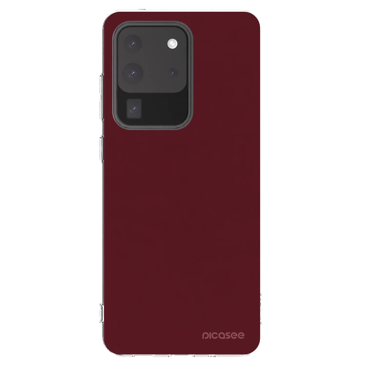 Picasee silikonska prozirna maskica za Samsung Galaxy S20 Ultra 5G G988F - Burgundy red