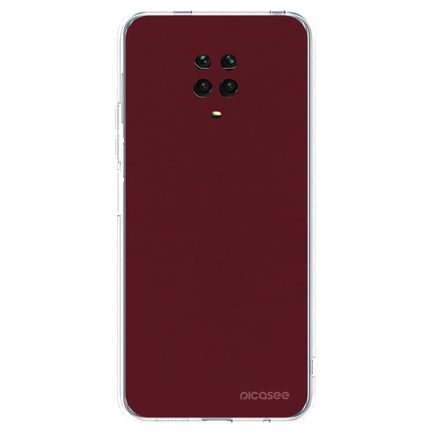 Picasee silikonska prozirna maskica za Xiaomi Redmi Note 9 Pro - Burgundy red
