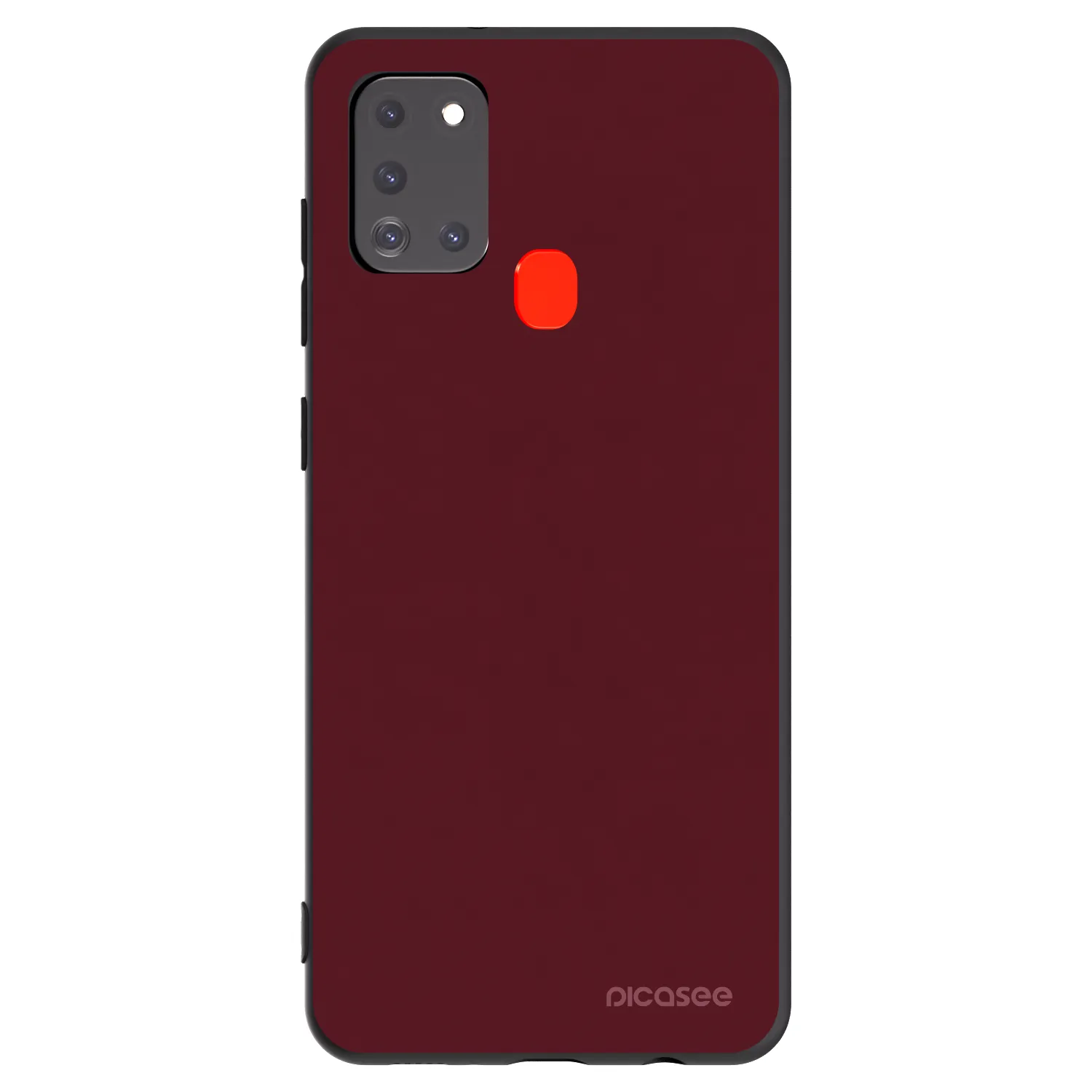 Picasee crna silikonska maskica za Samsung Galaxy A21s - Burgundy red