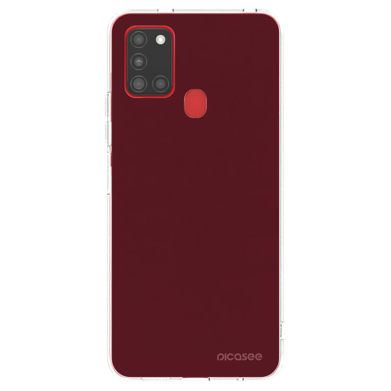 Picasee silikonska prozirna maskica za Samsung Galaxy A21s - Burgundy red