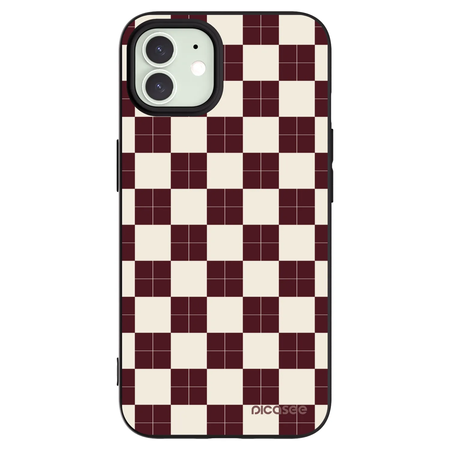 Picasee crna silikonska maskica za Apple iPhone 12 - Checked Away