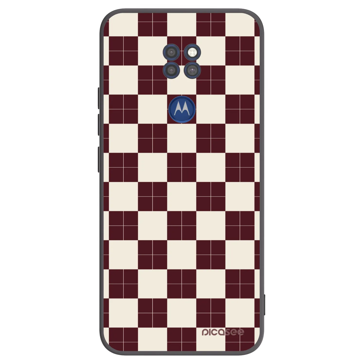 Picasee crna silikonska maskica za Motorola Moto G9 Play - Checked Away