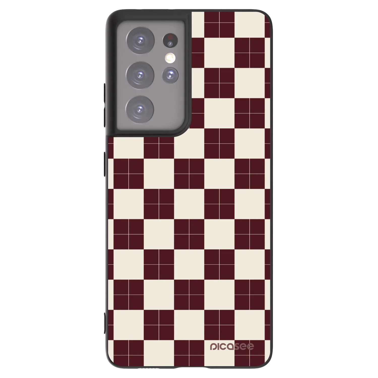 Picasee crna silikonska maskica za Samsung Galaxy S21 Ultra 5G G998B - Checked Away