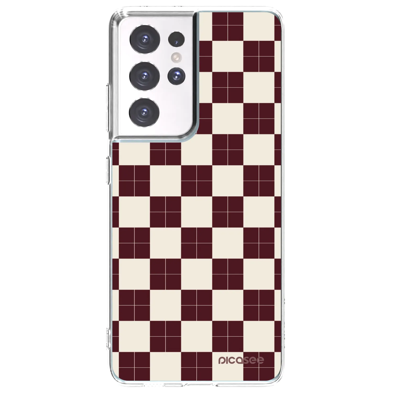Picasee silikonska prozirna maskica za Samsung Galaxy S21 Ultra 5G G998B - Checked Away