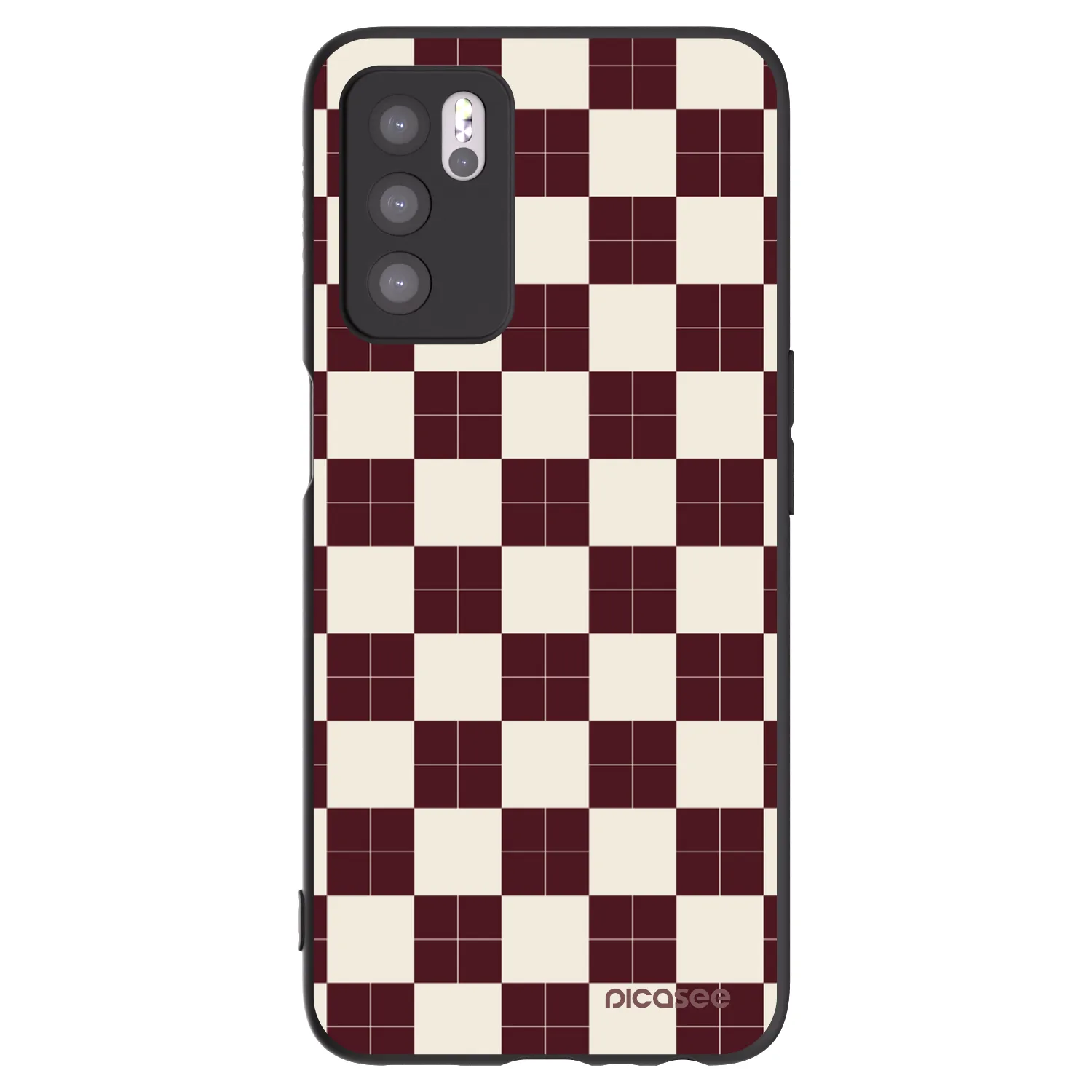 Picasee crna silikonska maskica za OPPO A16 - Checked Away
