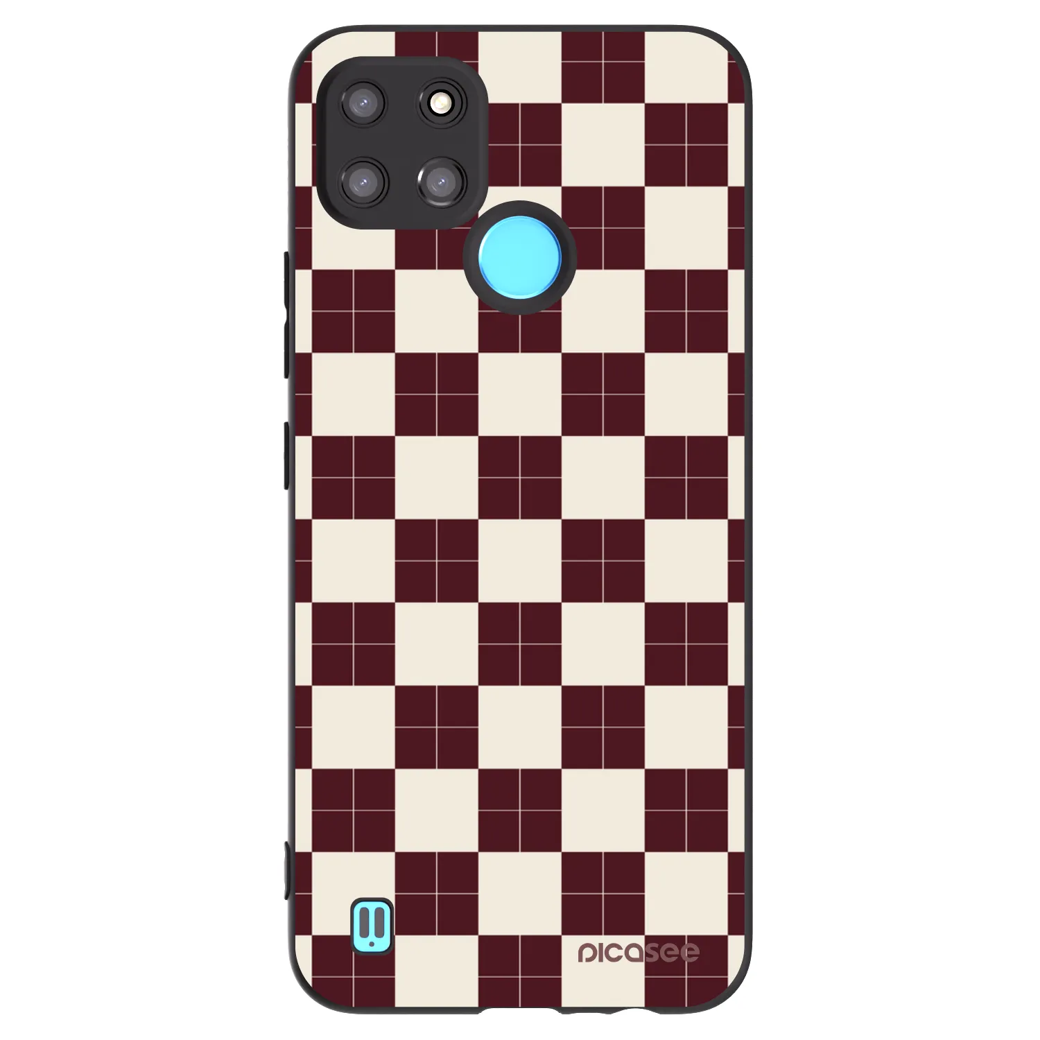 Picasee crna silikonska maskica za Realme C21Y - Checked Away