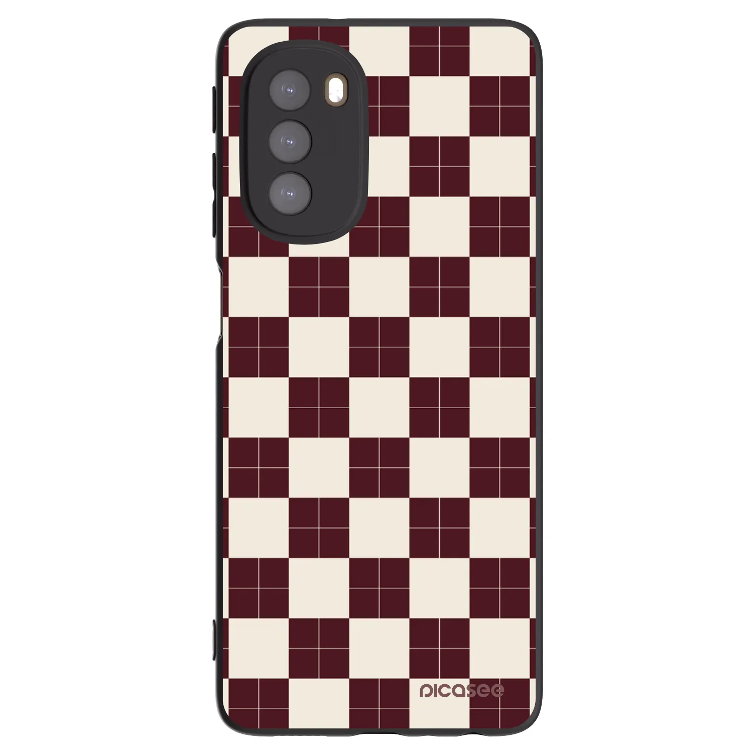 Picasee crna silikonska maskica za Motorola Moto G51 - Checked Away