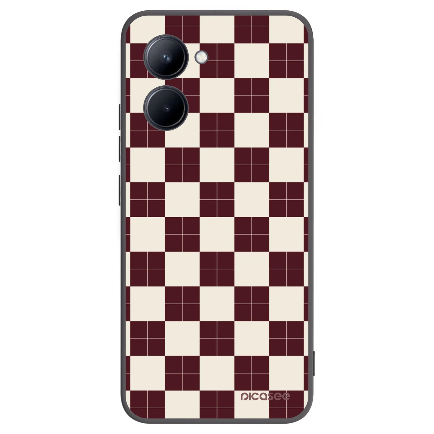 Picasee crna silikonska maskica za Realme C33 (2023) - Checked Away