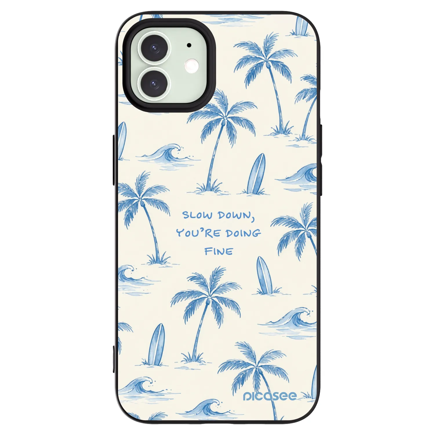 Picasee crna silikonska maskica za Apple iPhone 12 - Slow Tide