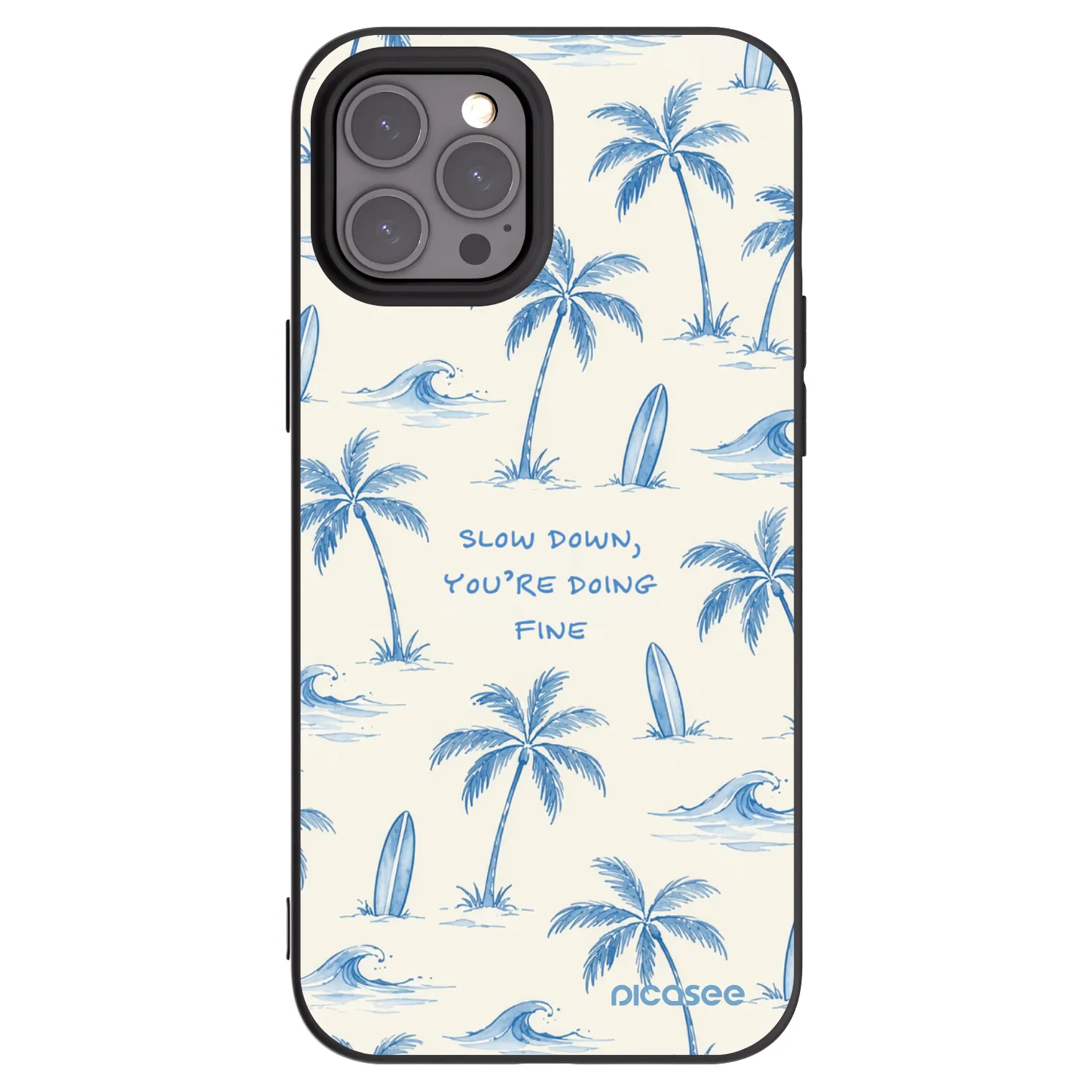 Picasee crna silikonska maskica za Apple iPhone 12 Pro Max - Slow Tide