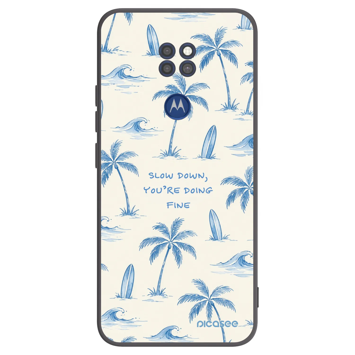 Picasee crna silikonska maskica za Motorola Moto G9 Play - Slow Tide