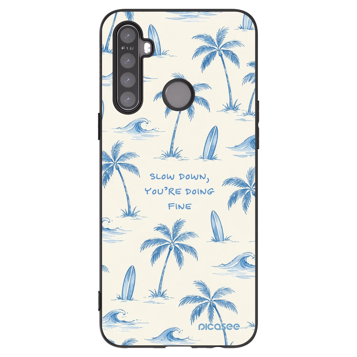 Picasee crna silikonska maskica za Realme 5 - Slow Tide