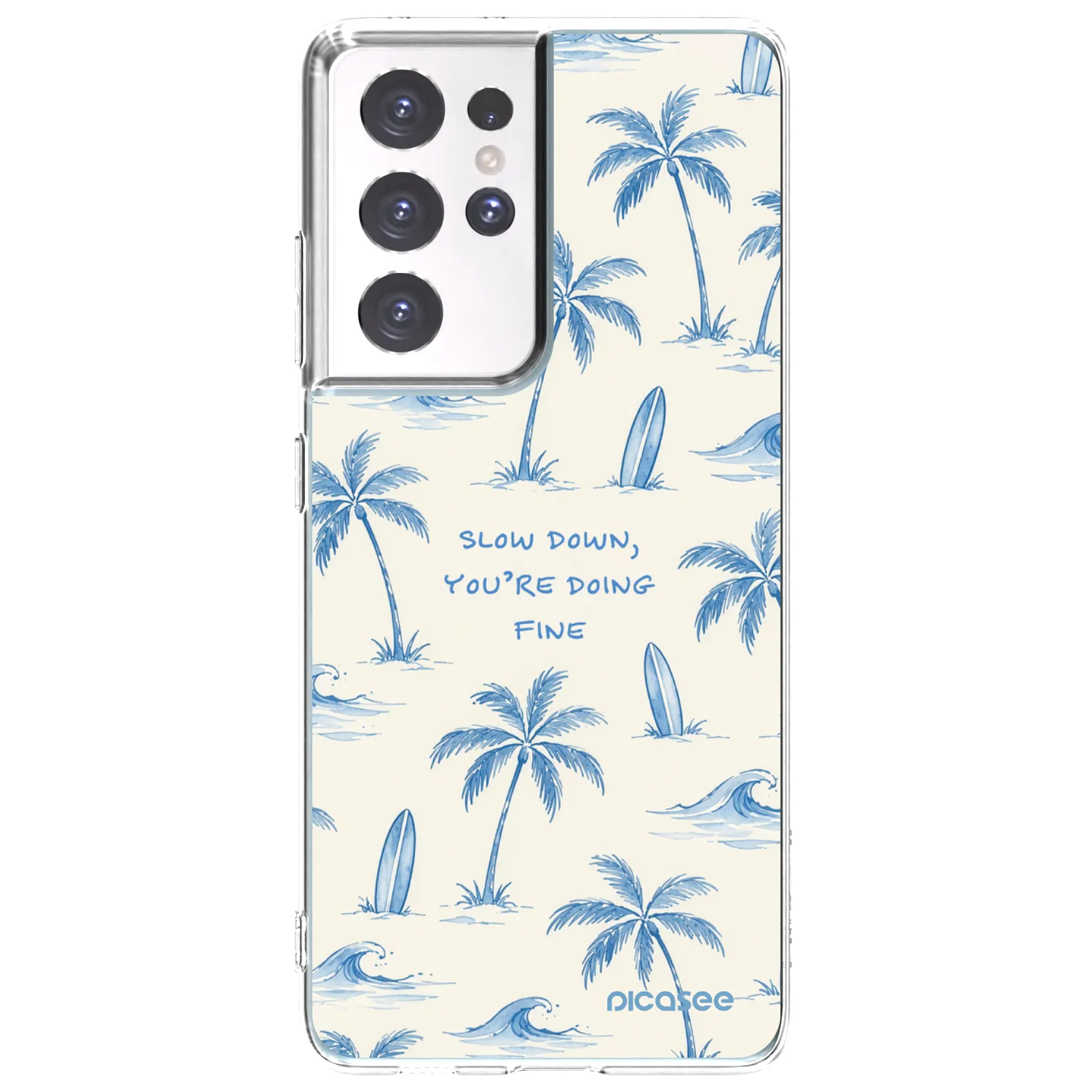 Picasee silikonska prozirna maskica za Samsung Galaxy S21 Ultra 5G G998B - Slow Tide