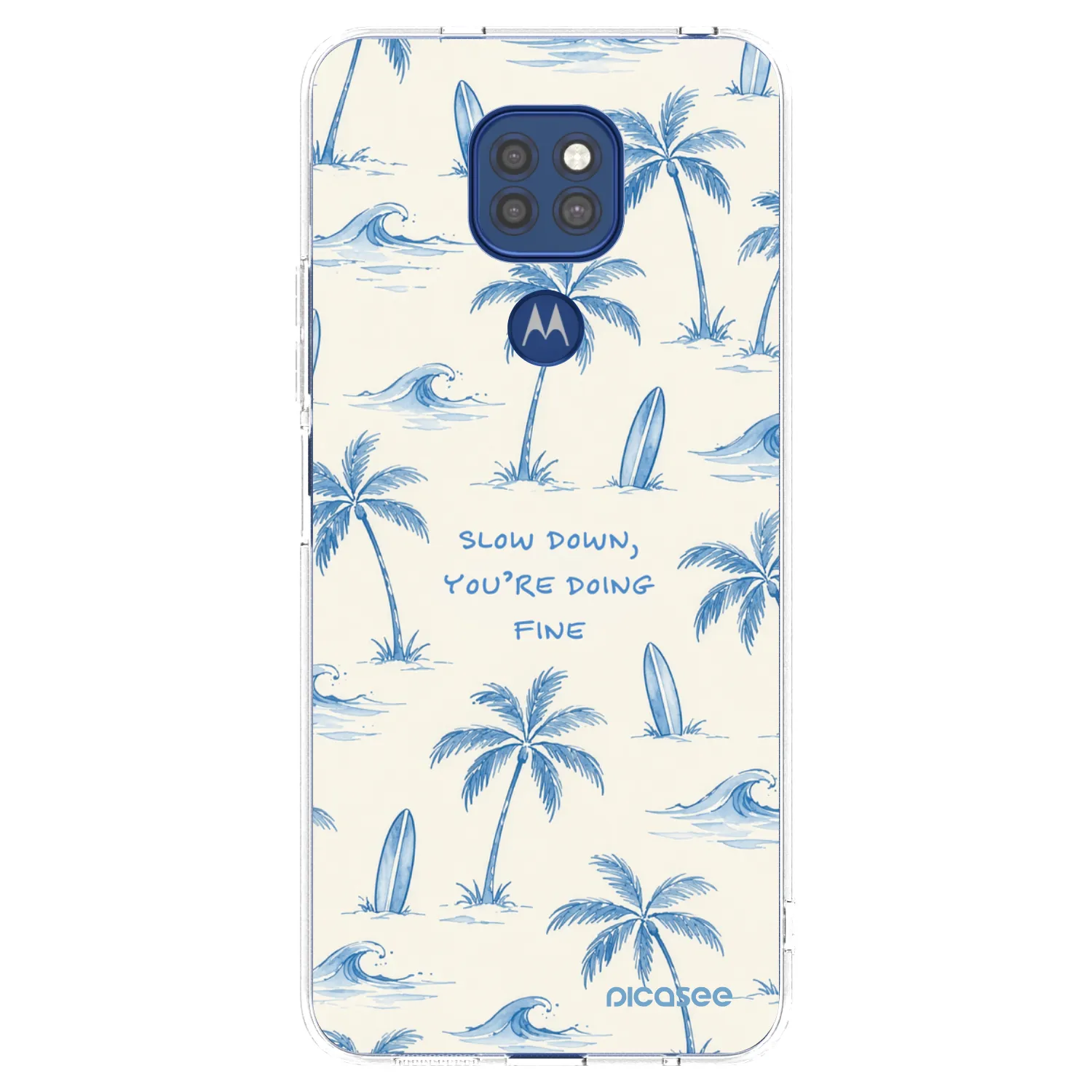 Picasee silikonska prozirna maskica za Motorola Moto G9 Play - Slow Tide