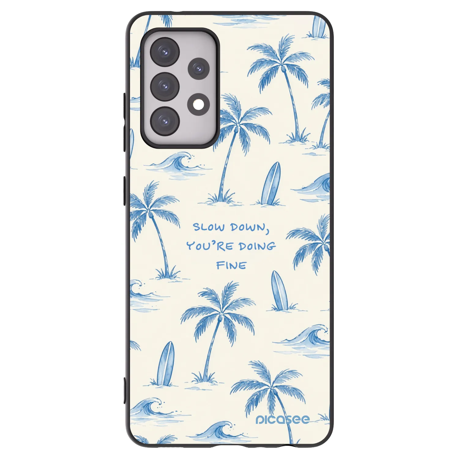 Picasee crna silikonska maskica za Samsung Galaxy A52 5G A525F - Slow Tide