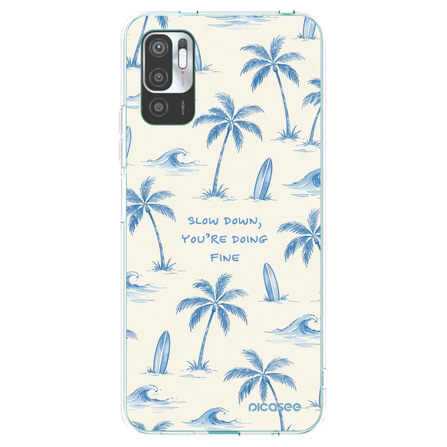 Picasee silikonska prozirna maskica za Xiaomi Redmi Note 10 5G - Slow Tide