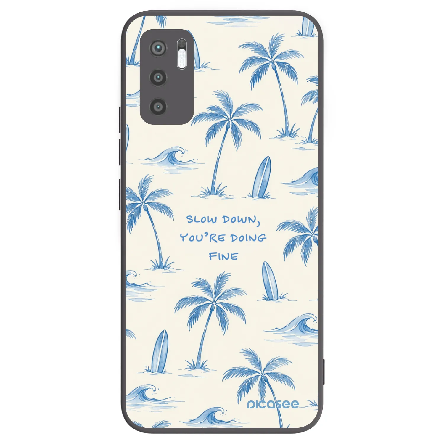 Picasee crna silikonska maskica za Xiaomi Redmi Note 10 5G - Slow Tide
