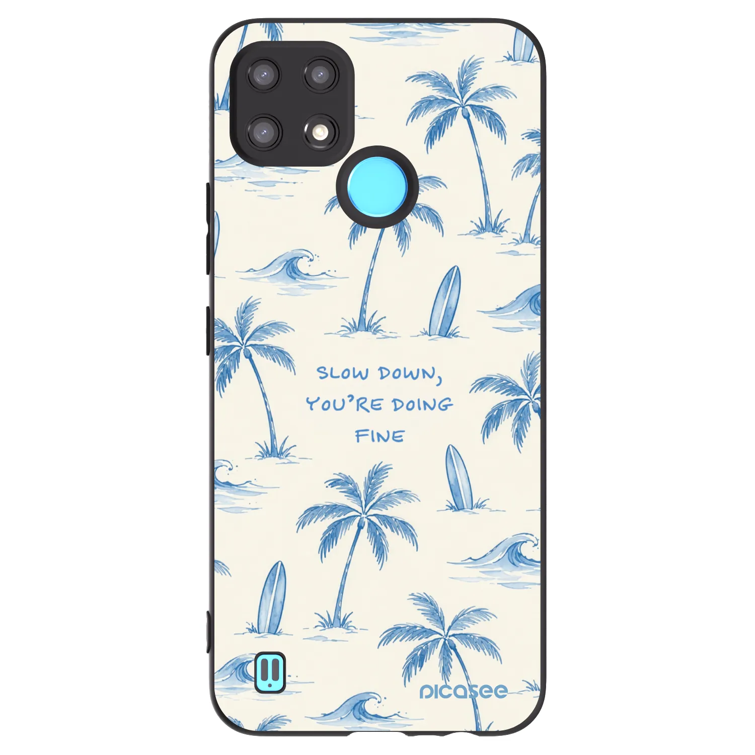 Picasee crna silikonska maskica za Realme C21 - Slow Tide