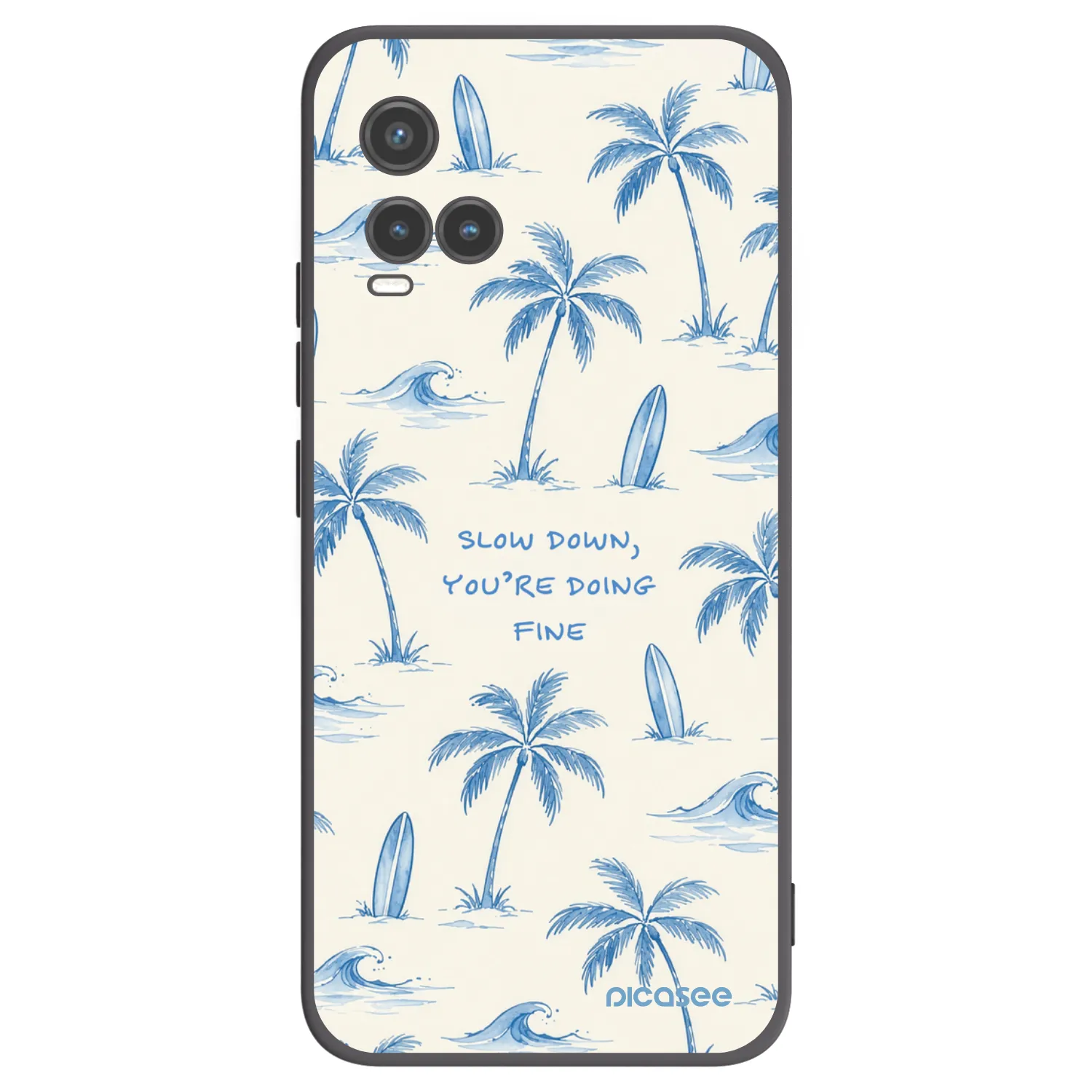 Picasee crna silikonska maskica za Vivo Y33s - Slow Tide